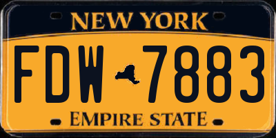 NY license plate FDW7883