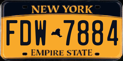 NY license plate FDW7884