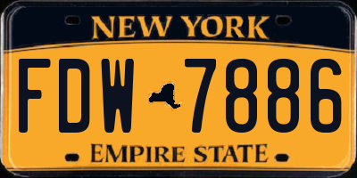 NY license plate FDW7886
