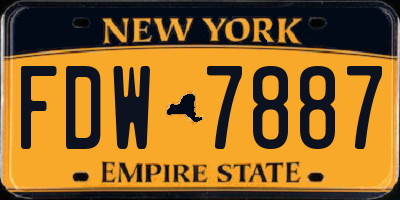 NY license plate FDW7887