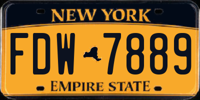 NY license plate FDW7889