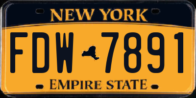 NY license plate FDW7891