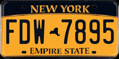 NY license plate FDW7895