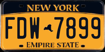 NY license plate FDW7899