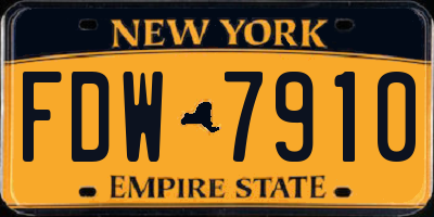 NY license plate FDW7910