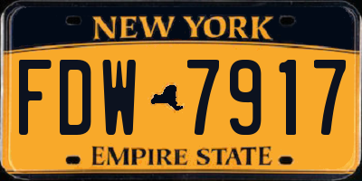 NY license plate FDW7917