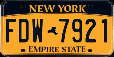 NY license plate FDW7921