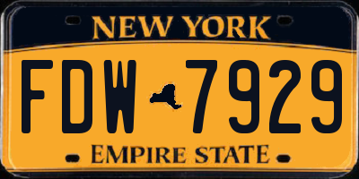 NY license plate FDW7929