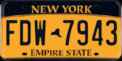 NY license plate FDW7943