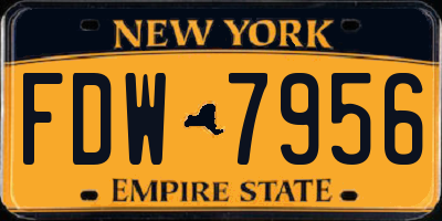 NY license plate FDW7956