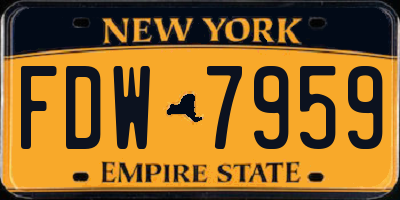 NY license plate FDW7959
