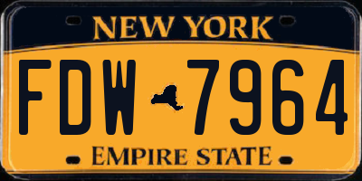 NY license plate FDW7964