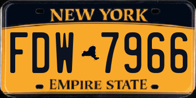 NY license plate FDW7966
