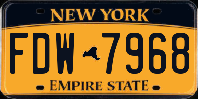 NY license plate FDW7968