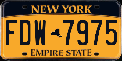 NY license plate FDW7975