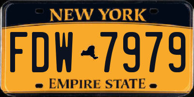 NY license plate FDW7979