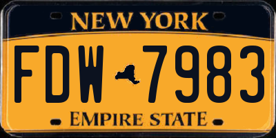 NY license plate FDW7983