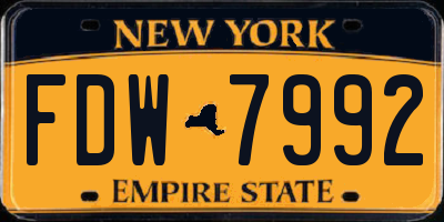 NY license plate FDW7992