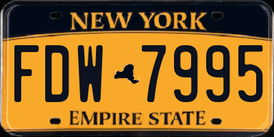 NY license plate FDW7995