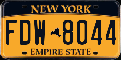 NY license plate FDW8044