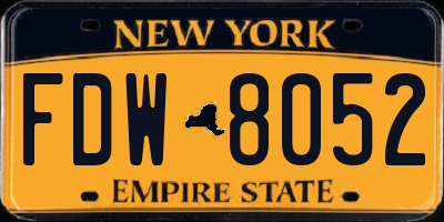 NY license plate FDW8052