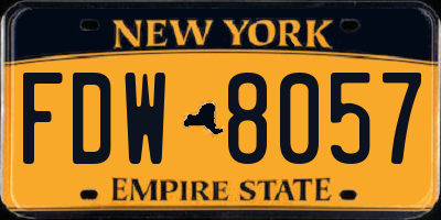 NY license plate FDW8057