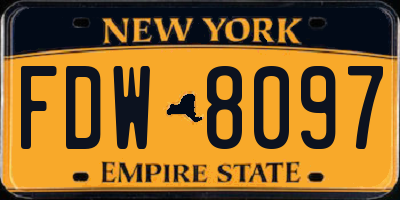 NY license plate FDW8097