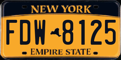 NY license plate FDW8125