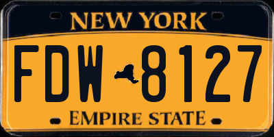 NY license plate FDW8127