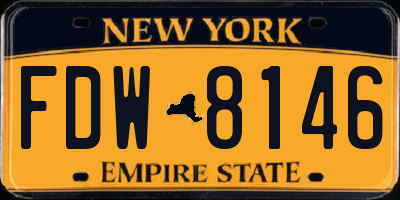 NY license plate FDW8146