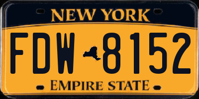NY license plate FDW8152