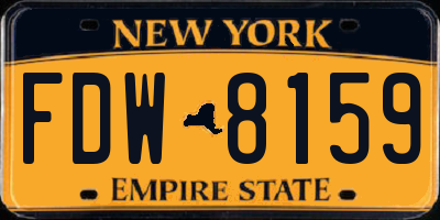 NY license plate FDW8159