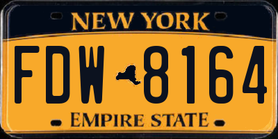 NY license plate FDW8164