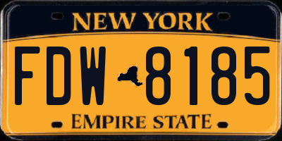 NY license plate FDW8185