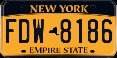 NY license plate FDW8186