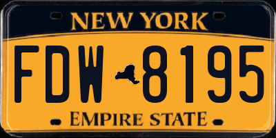 NY license plate FDW8195