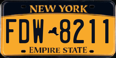 NY license plate FDW8211