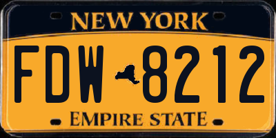 NY license plate FDW8212