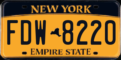 NY license plate FDW8220