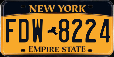 NY license plate FDW8224