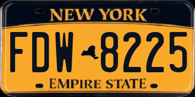 NY license plate FDW8225