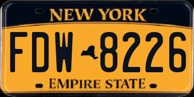 NY license plate FDW8226