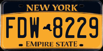 NY license plate FDW8229