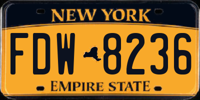 NY license plate FDW8236