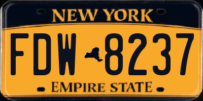 NY license plate FDW8237
