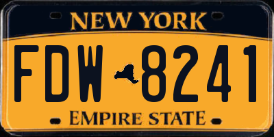 NY license plate FDW8241