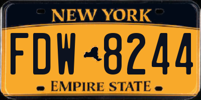 NY license plate FDW8244