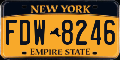 NY license plate FDW8246