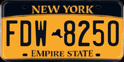 NY license plate FDW8250
