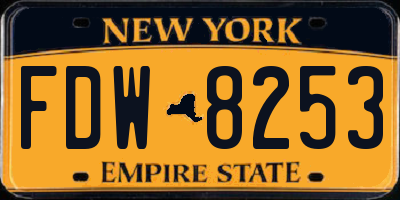 NY license plate FDW8253